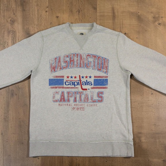 CCM Other - CCM NHL Washington Capitals Sweatshirt Mens XL Gray Distressed Pullover Crewneck